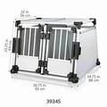Ďalší obrázok produktu Transportná klietka dvojitá, hliníkový rám, pevné panely 95x69x88 cm