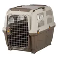 Ďalší obrázok produktu Transportná prepravka SKUDO 5, M, 59x65x79cm tmavo šedá/piesková (max. 35kg)