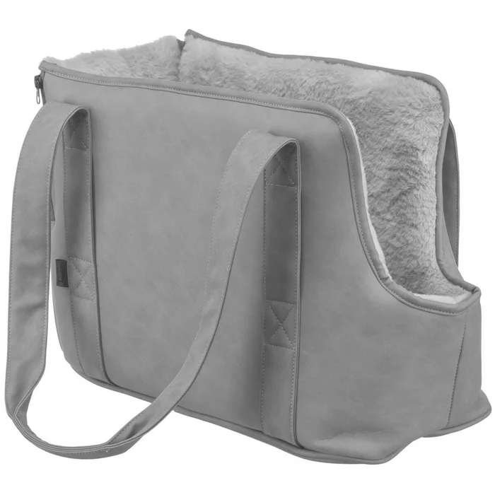 Hlavný obrázok produktu Transportní taška EVELYN, 40 x30 x 20 cm, do 5 kg, umělá kůže, plyš, hnědá/šedá