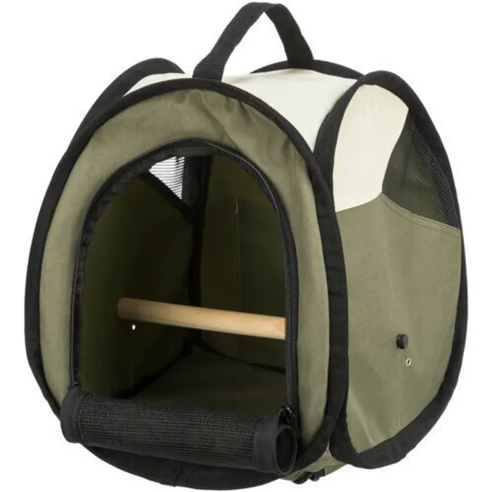Hlavný obrázok produktu Transportní taška s bidýlkem pro ptáky tmavě 27x32x27 cm olivová