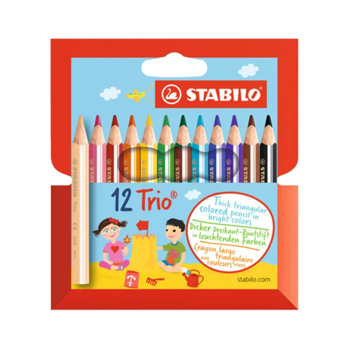 Hlavný obrázok produktu Trojhranné pastelky STABILO Trio silná krátká - 12 ks sada