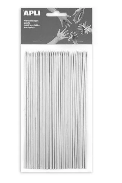 Hlavný obrázok produktu Tyčky, dřevěné, 200x3mm, špičaté konce, přírodní, APLI