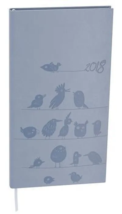 Hlavný obrázok produktu Týdenní diář "Igor", vivella s ražbou, kapesní, holubí šeď, Ptáci (CZ/SK), BALOUŠEK