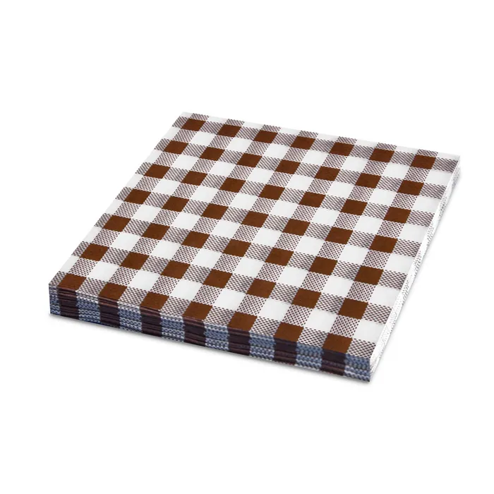 Hlavný obrázok produktu Ubrousek 3vrstvý, 33 x 33 cm KARO hnědý [20 ks]