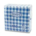 Ďalší obrázok produktu Obrúsok 1vrstvý Karo modrý 33 x 33 cm [100 ks]