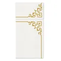 Kapsička na príbory PAW AIRLAID 40x40 cm Elegant Frame Gold, [25 ks]