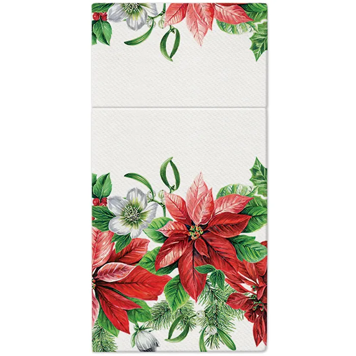 Hlavný obrázok produktu Ubrousky na příbory PAW AIRLAID 40x40 cm Glory Poinsettia [25 ks]