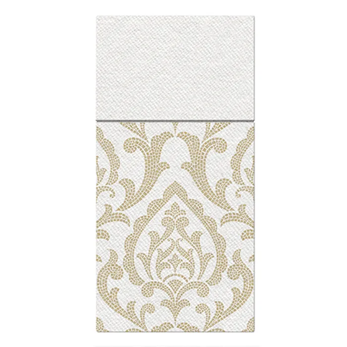 Hlavný obrázok produktu Vrecká na príbory PAW AIRLAID 40x40 cm Portugesse tiles gold 25 ks/bal