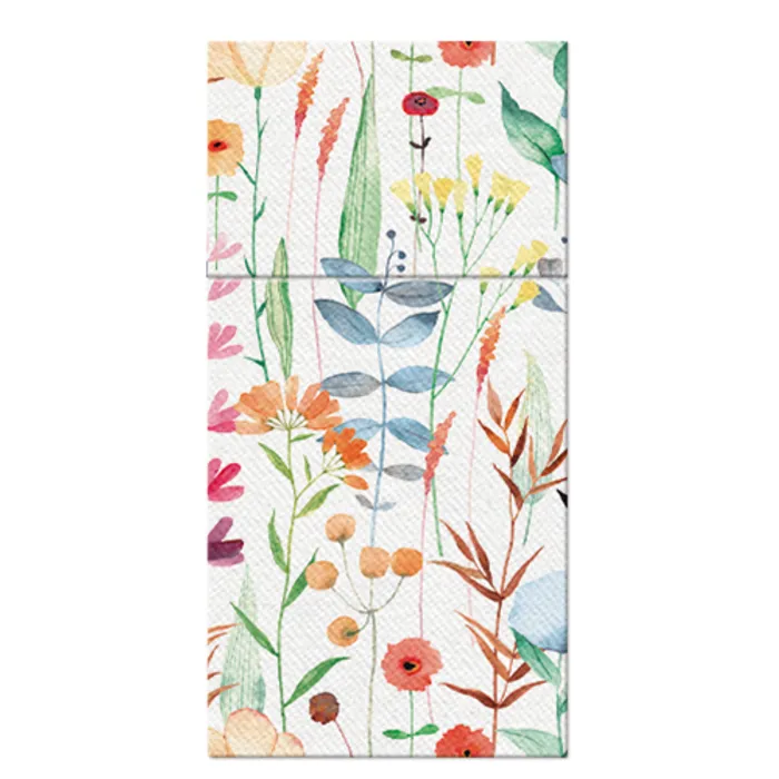 Hlavný obrázok produktu Sáčky na příbory PAW AIRLAID 40x40 cm Watercolor Flowers, 25 ks/bal