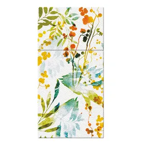 Vrecko na príbory PAW AIRLAID 40x40 cm Watercolor leaves [25 ks]