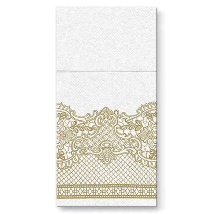 Hlavný obrázok produktu Kapsy na příbory PAW AIRLAID 40x40cm Royal Lace Gold, 25 ks/bal