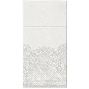 Obrúsky na príbory PAW AIRLAID 40x40cm Royal Lace Silver [25 ks]