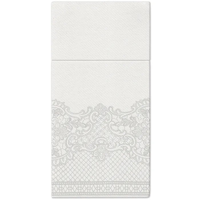 Hlavný obrázok produktu Ubrousky na příbory PAW AIRLAID 40x40cm Royal Lace Silver [25 ks]