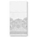 Ďalší obrázok produktu Obrúsky na príbory PAW AIRLAID 40x40cm Royal Lace Silver [25 ks]