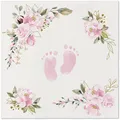 Obrúsky PAW AIRLAID 40x40 cm Baby Feet light pink [50 ks]