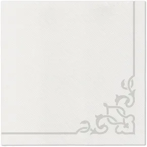 Obrúsky PAW AIRLAID 40x40 cm Elegant Frame Silver [50 ks]