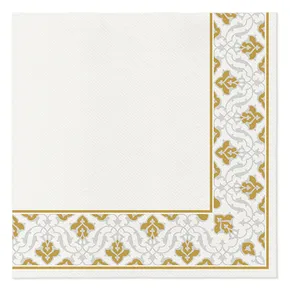Obrúsky PAW AIRLAID 40x40 cm - Floral Frame Gold [50 ks]