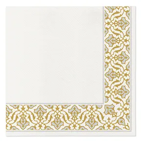Obrúsky PAW AIRLAID 40x40 cm - Floral Frame Silver [50 ks]