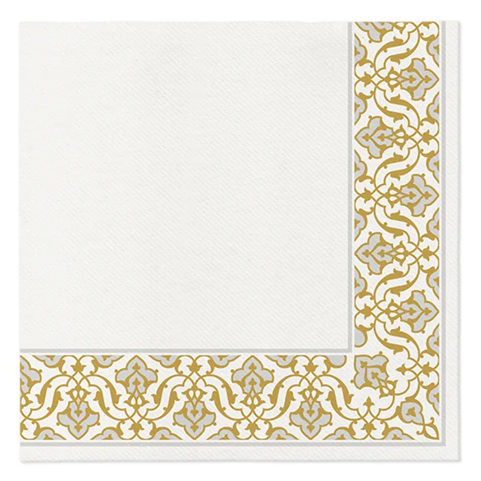 Hlavný obrázok produktu Ubrousky PAW AIRLAID 40x40 cm - Floral Frame Silver [50 ks]