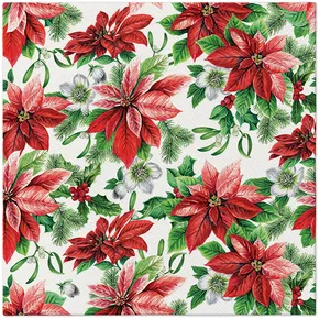 Obrúsky PAW AIRLAID 40x40 cm Glory Poinsettia [50 ks]