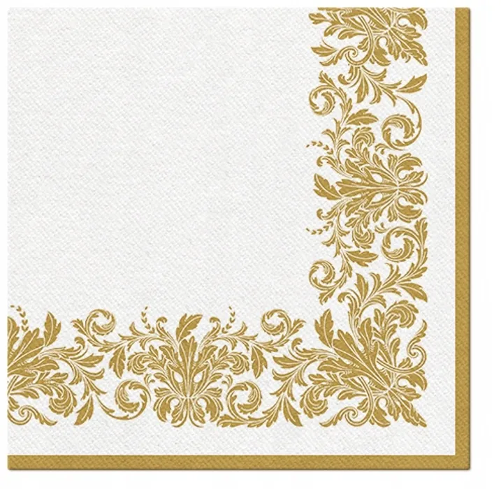 Hlavný obrázok produktu Ubrousky PAW AIRLAID 40x40 cm - Golden Ornament [50 ks]