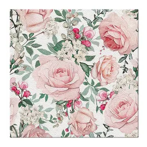 Obrúsky PAW AIRLAID 40x40 cm Gorgeous Roses [50 ks]