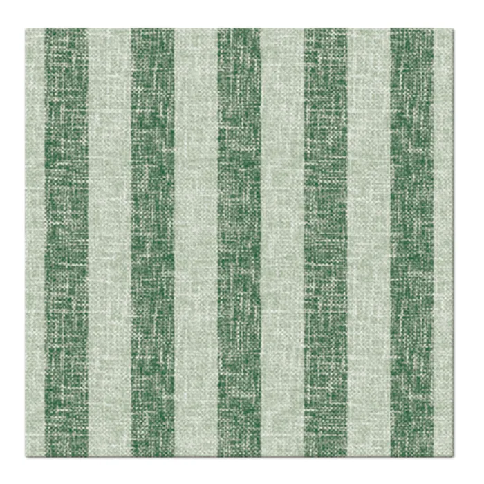 Hlavný obrázok produktu Ubrousky PAW AIRLAID 40x40 cm Linen Stripes green [50 ks]