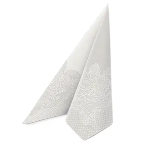 Obrúsky PAW AIRLAID 40x40 cm Reverse Royal Lace silver-white [50 ks]