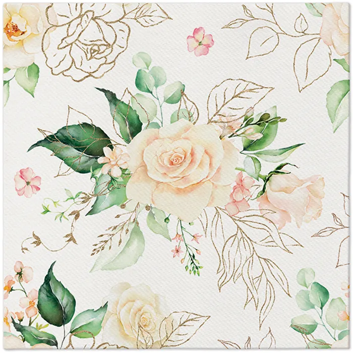 Hlavný obrázok produktu Ubrousky PAW AIRLAID 40x40 cm Romantic Event [50 ks]