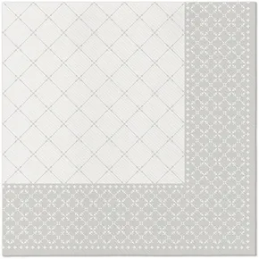 Obrúsky PAW AIRLAID 40 × 40 cm Subtle Grid (silver) [50 ks]