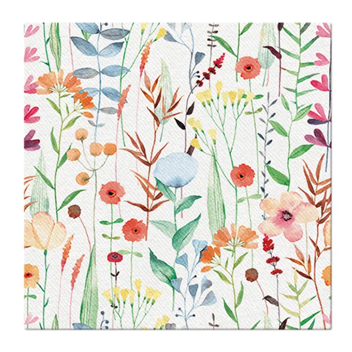 Hlavný obrázok produktu Ubrousky PAW AIRLAID 40x40 cm Watercolor flowers [50 ks]