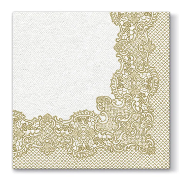 Hlavný obrázok produktu Ubrousky PAW AIRLAID L 40x40cm Royal Lace Gold [50 ks]