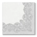 Ďalší obrázok produktu Obrúsky PAW AIRLAID L 40 × 40 cm Royal Lace Silver [50 ks]