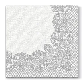 Obrúsky PAW AIRLAID L 40 × 40 cm Royal Lace Silver [50 ks]