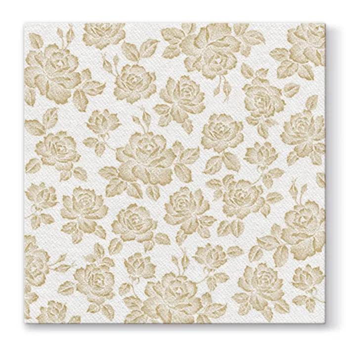 Hlavný obrázok produktu Ubrousky PAW AIRLAID L 40x40cm Subtle Roses Gold [50 ks]