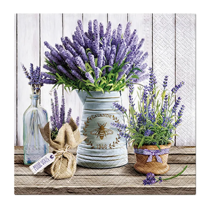 Hlavný obrázok produktu Ubrousky PAW L 25x25cm 3 vrst. Lavender in Bucket [20 ks]