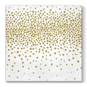 Obrúsky PAW L 33x33cm 3 vrst. Confetti Gold [20 ks]