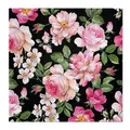 Obrúsky PAW L 33x33cm 3 vrst. Roses Glory black [20 ks]