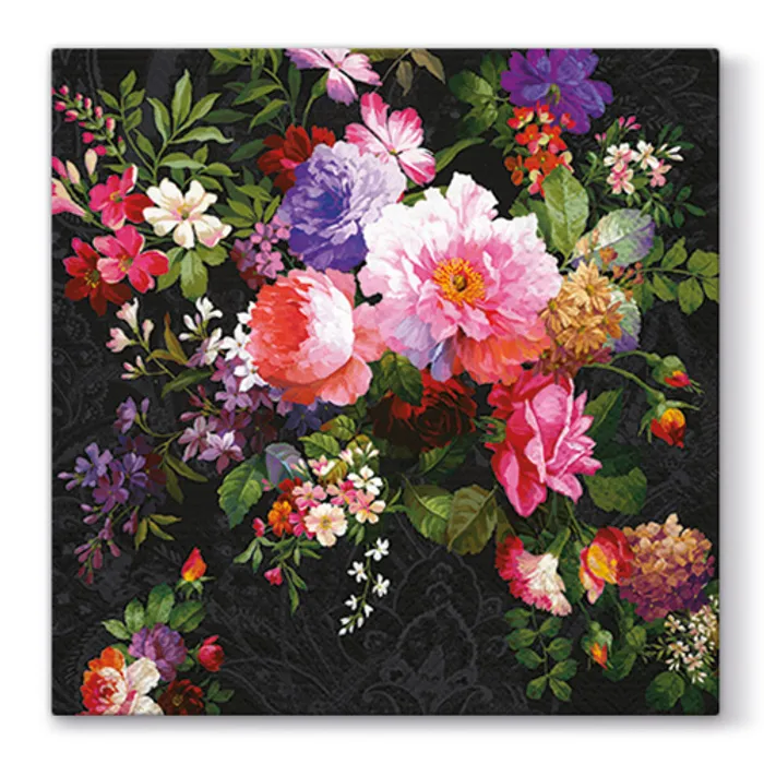 Hlavný obrázok produktu Ubrousky PAW L 33x33cm 3 vrst. Roses on Velvet [20 ks]