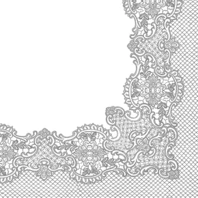 Obrúsky PAW L 33x33cm 3 vrst. Royal Lace Frame Silver [20 ks]