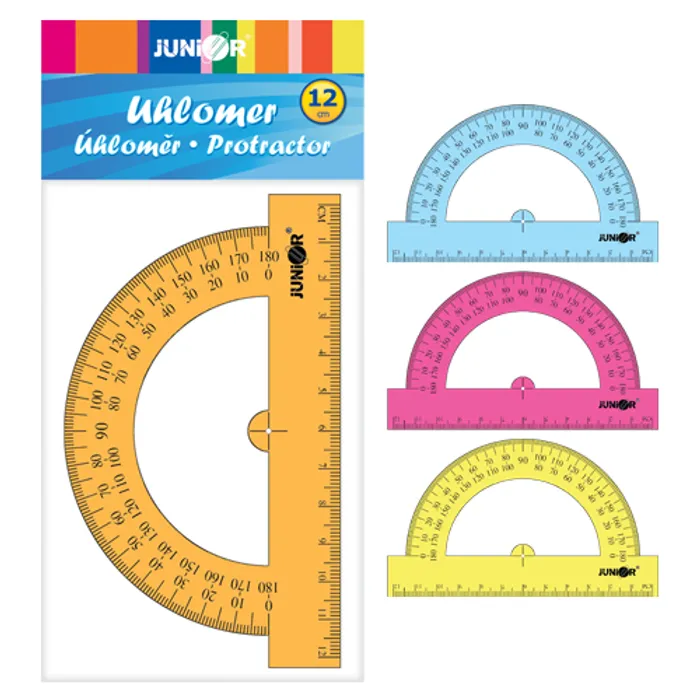 Hlavný obrázok produktu Úhloměr 12 cm, transparentní/barevný