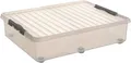 Úložný box "Q-line", priehľadný, s vekom, s kolieskami, 60 l, plast, HELIT