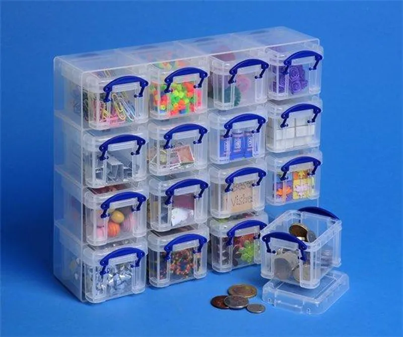 Hlavný obrázok produktu Úložný box, transparentní, plastový, 16 x 0,14l,  REALLY USEFUL