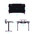 ULTRADESK Herný stôl ATOMIC, 139x74cm, 76cm, s vyvýšeným stojanom na monitor,držiakom na slúcha, s celoplošnou XXL podložkou pod m