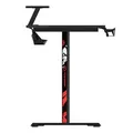 ULTRADESK Herný stôl ATOMIC, 139x74cm, 76cm, s vyvýšeným stojanom na monitor,držiakom na slúcha, s celoplošnou XXL podložkou pod m