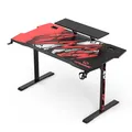 ULTRADESK Herný stôl ATOMIC, 139x74cm, 76cm, s vyvýšeným stojanom na monitor,držiakom na slúcha, s celoplošnou XXL podložkou pod m