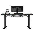 ULTRADESK Herný stôl FORCE - biely, 166x70 cm, 76.5 cm, s XXL podložkou pod myš, držiak slúchadiel aj nápojov, RGB podsvietenie