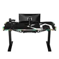 ULTRADESK Herný stôl FORCE - biely, 166x70 cm, 76.5 cm, s XXL podložkou pod myš, držiak slúchadiel aj nápojov, RGB podsvietenie