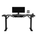 ULTRADESK Herný stôl FORCE - biely, 166x70 cm, 76.5 cm, s XXL podložkou pod myš, držiak slúchadiel aj nápojov, RGB podsvietenie
