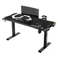 ULTRADESK Herný stôl FORCE - biely, 166x70 cm, 76.5 cm, s XXL podložkou pod myš, držiak slúchadiel aj nápojov, RGB podsvietenie